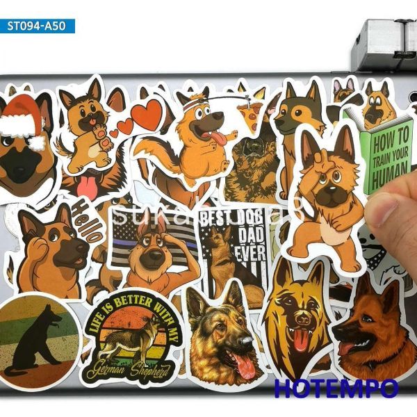 MA006:50個ジャーマン シェパード犬かわいい漫画動物ステッカー　おもちゃ　携帯電話　ノートパソコン　スーツケース　スケートボ_画像2
