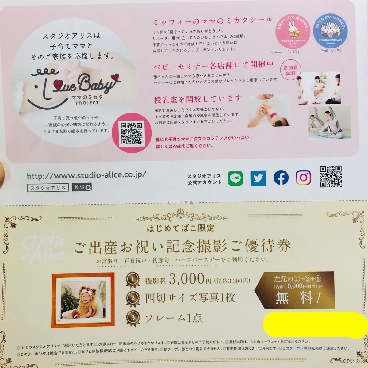 Paypayフリマ スタジオアリス 無料券 撮影券 記念写真撮影券 優待券 クーポン 記念撮影 はじめてばこ 出産祝い 撮影ご優待 Paypayフリマ スタジオアリス 無料券 撮影券 記念写真撮影券 優待券 クーポン 記念撮影 はじめてばこ 出産祝い 撮影ご優待