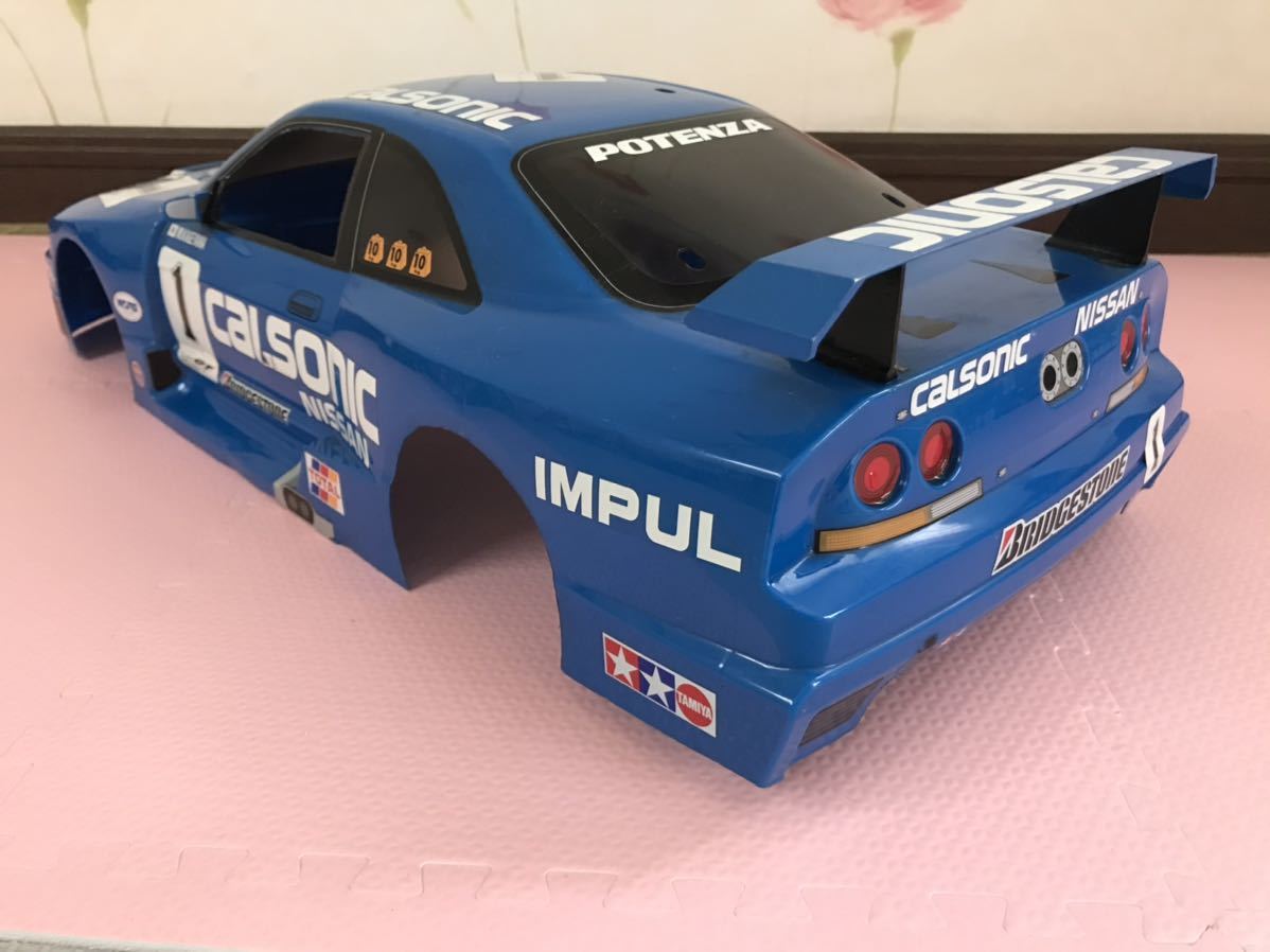 送料無料　1/8 タミヤ　日産　カルソニックスカイライン　GT-R R33 塗装済み ラジコン　ボディ　TAMIYA NISSAN SKYLINE CALSONIC