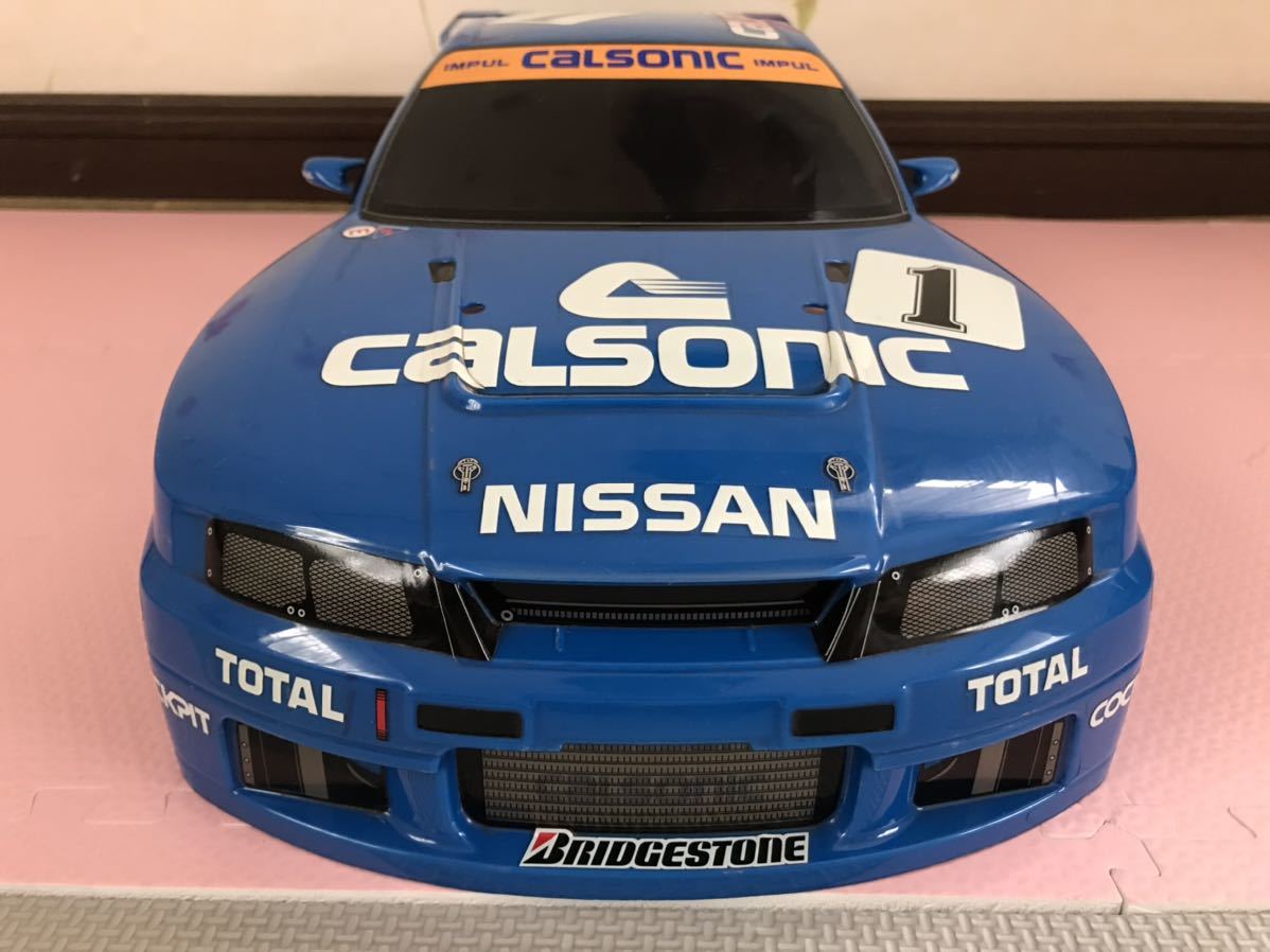 送料無料　1/8 タミヤ　日産　カルソニックスカイライン　GT-R R33 塗装済み ラジコン　ボディ　TAMIYA NISSAN SKYLINE CALSONIC