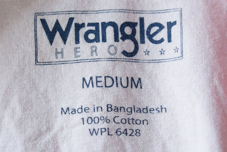 【送料無料】WRANGLER ラングラー コットン 半袖シャツ カジュアル ワークシャツ 細千鳥格子 古着 メンズM CB0502_画像5