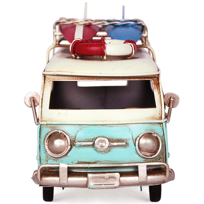  Vintage Surf декоративный элемент Wagon ( голубой ) железный миниатюра retro миникар серфинг коллекция машина запад набережная способ american смешанные товары 