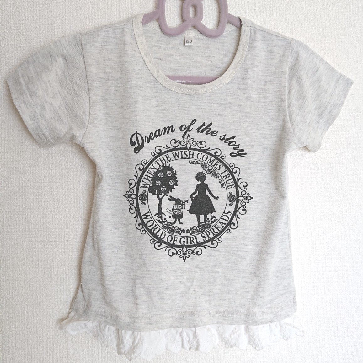Paypayフリマ 半袖プリントtシャツ グレー 裾レース 不思議の国のアリスモチーフ 女の子用 130 西松屋 Paypayフリマ 半袖プリントtシャツ グレー 裾レース 不思議の国のアリスモチーフ 女の子用 130 西松屋