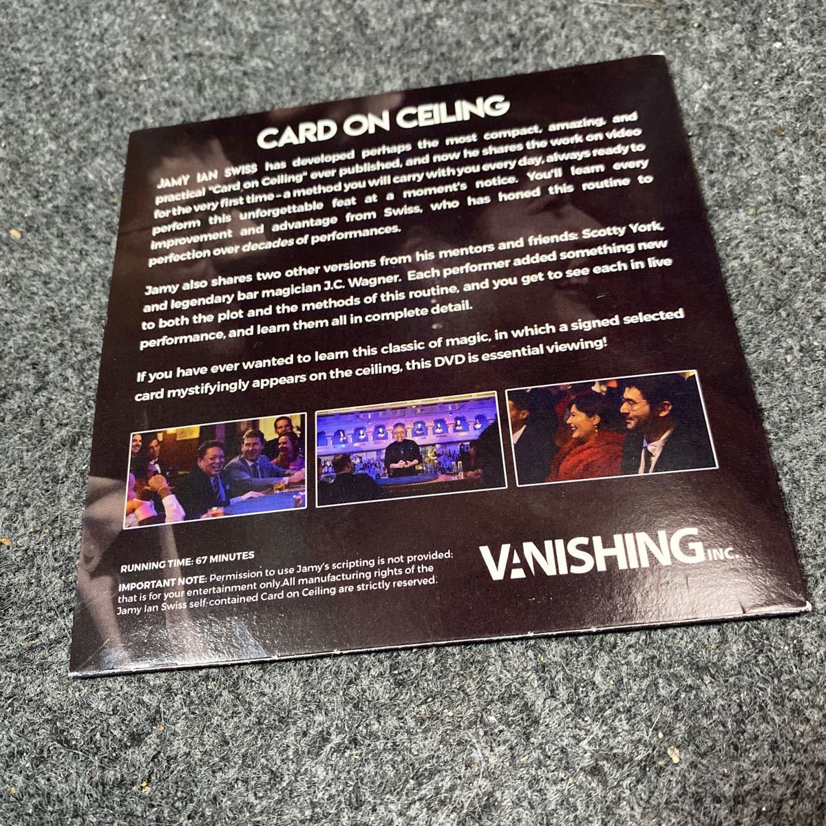  ceiling card explanation DVD Card on Ceiling vanishing Inc