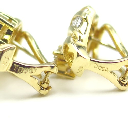K18YG желтое золото iya серьги-кольца бриллиант 0.610ct/0.540ct подарок iya Piaa модный популярный женский [ б/у ]/10021530
