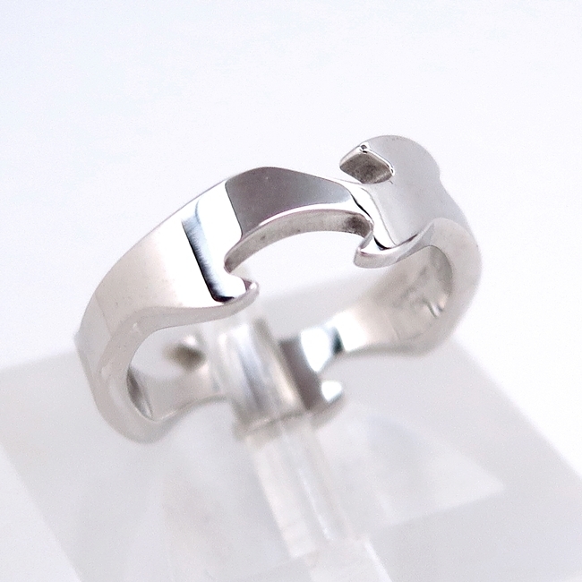 【Georg Jensen/ジョージジェンセン】750WG ホワイトゴールド リング 指輪 9.5号 おしゃれ 普段使い【中古・新品仕上】/27725/10010870