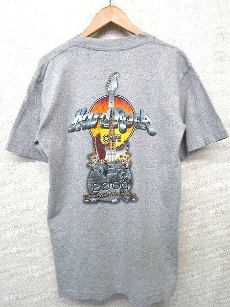 S1096:vintage HARD ROCK CAFE ハードロックカフェ 半袖Tシャツ/灰/S/レディース メンズ Tシャツ カットソー 半袖シャツ：3_画像2