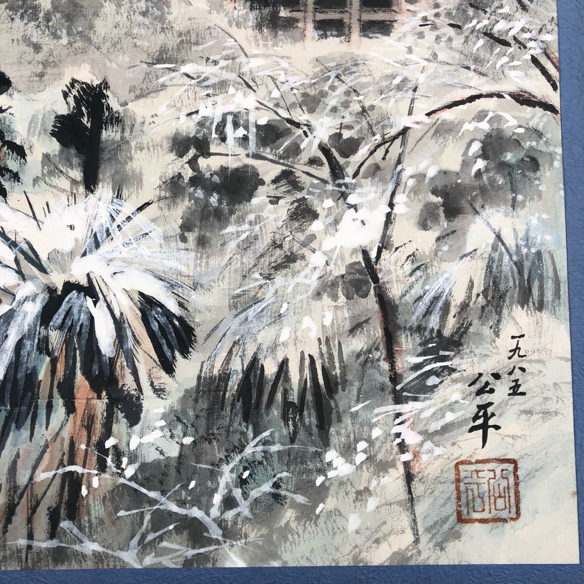 最終値下げ!【水墨画】三水公平/雪の清水寺/世界遺産/京都/真作/墨絵