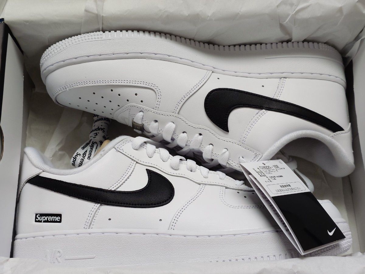 28cm 新品未着用 NIKE Supreme Air Force 1 Low White Black CU9225 