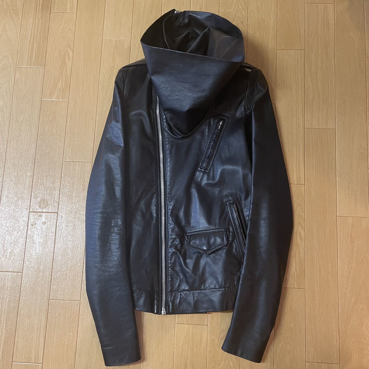 稀少 rick owens ハイネック バイカー レザージャケット 42 リック