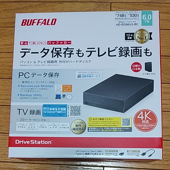 BUFFALO HD-EDS6U3-BC 3.5インチHDD 6TB　⑥