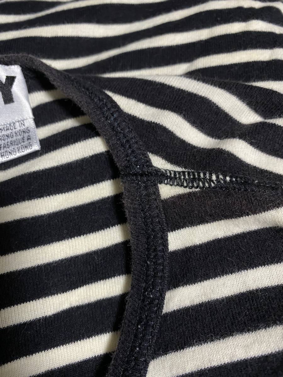 ▼ DKNY JEANS ボーダー 半袖 Tシャツ 黒白 コットンカットソー ブラック ホワイト P 小さいサイズ トップス_画像5