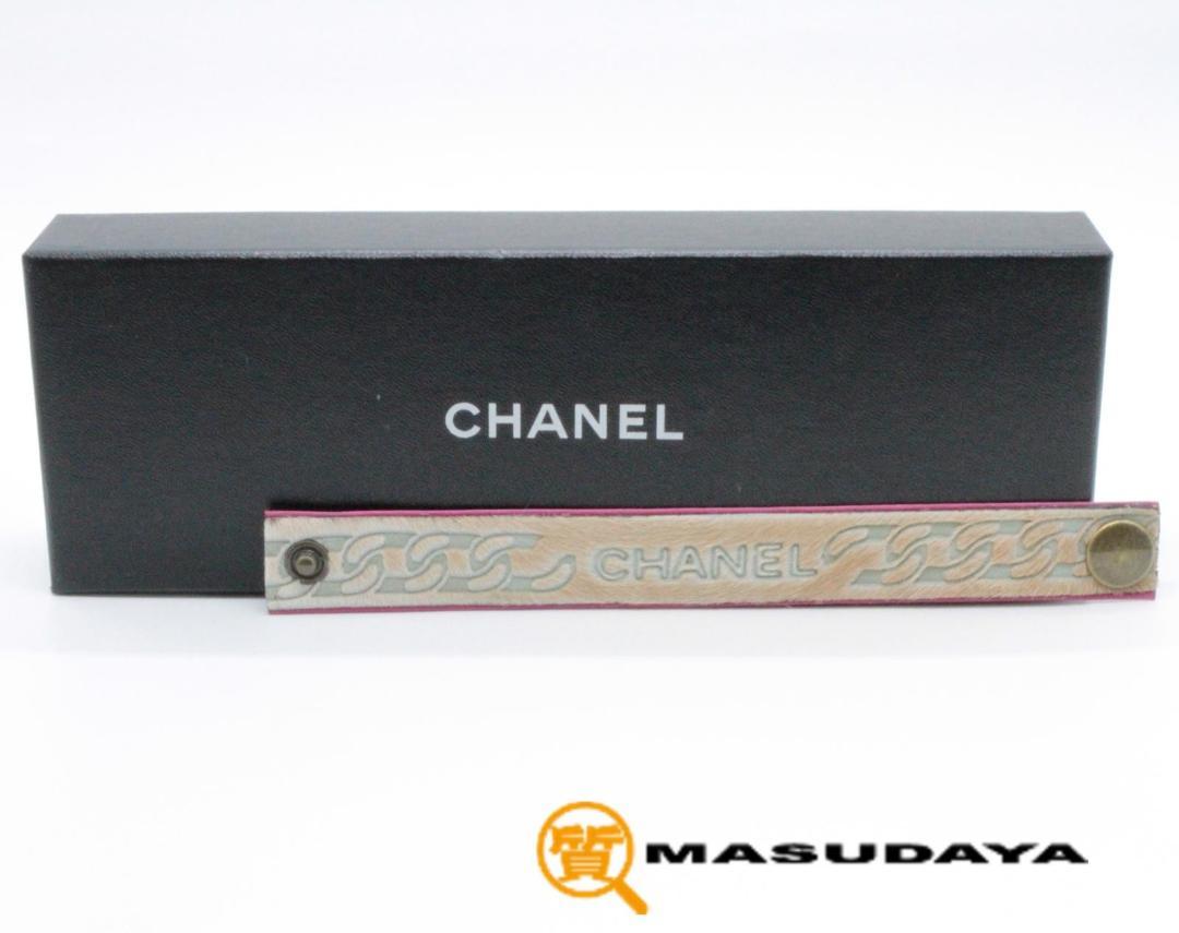 ◆◇【未使用保管品】CHANEL シャネル ハラコ レザー ブレスレット◇◆_画像1