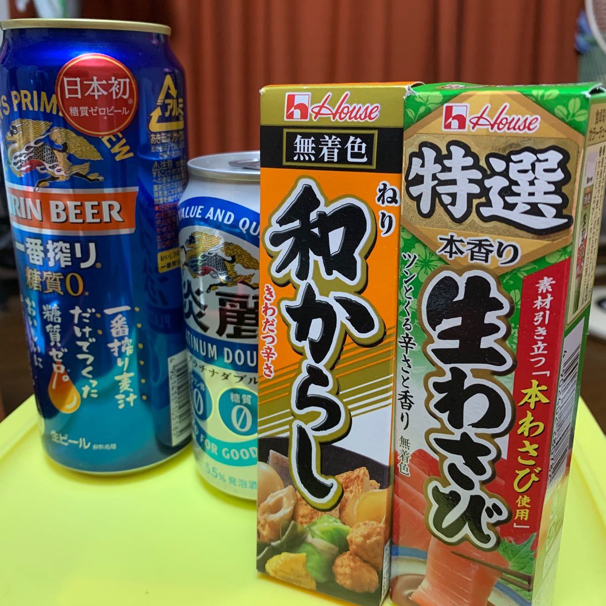 食品詰め合わせ　ビール　調味料　薬味