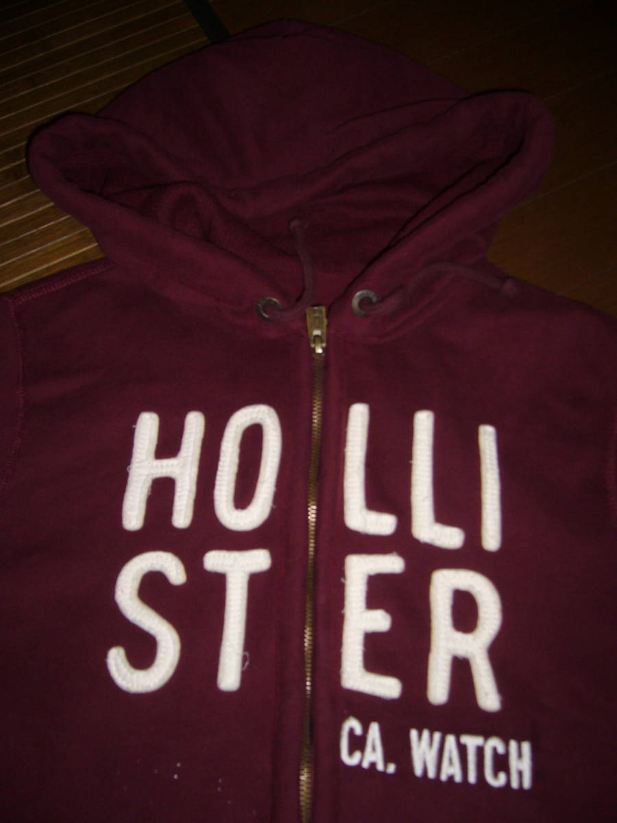 #669-44♂：HOLLISTER　ホリスター　長袖スエットパーカー　色.エンジ　サイズ.XL　アメカジ_画像5