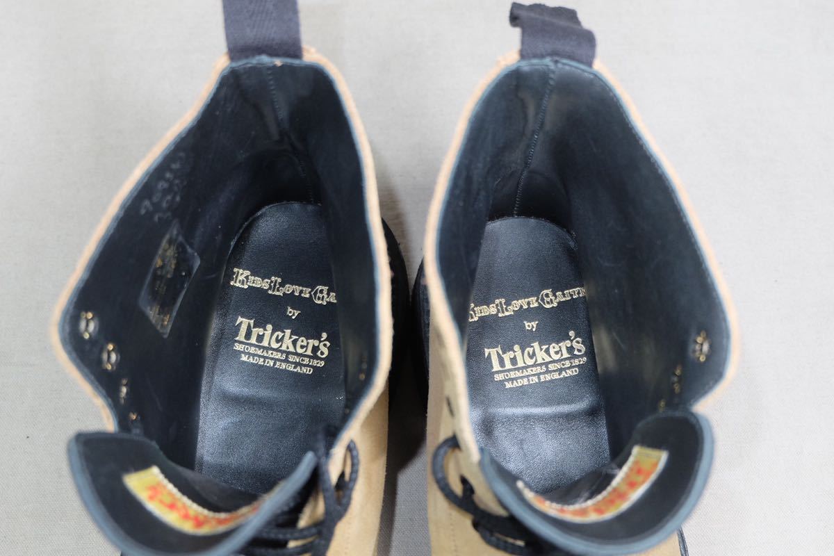 定価8万 未使用Tricker's×KIDS LOVE GAITE トリッカーズ×キッズラブゲイト 洗練されたレースアップブーツ UK7  イギリス製高級革靴 英国