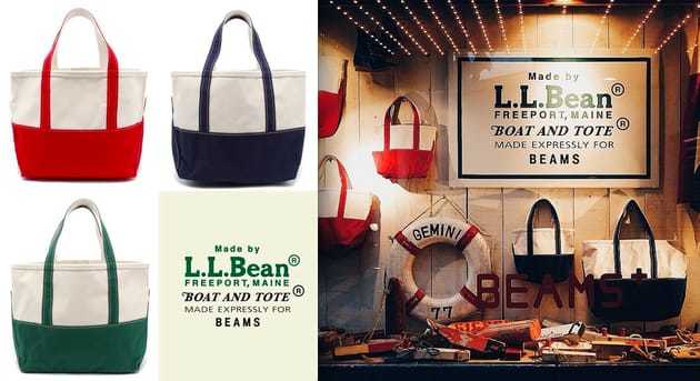 L.L.Bean BEAMS tote bag L red collaboration special order limitation Beams L e ruby nBOAT AND TOTE