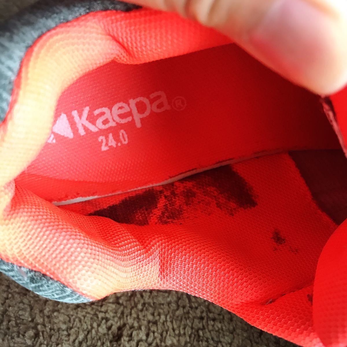 Kaepa スニーカー グレー オレンジ 24.0cm 美品 ケイパ