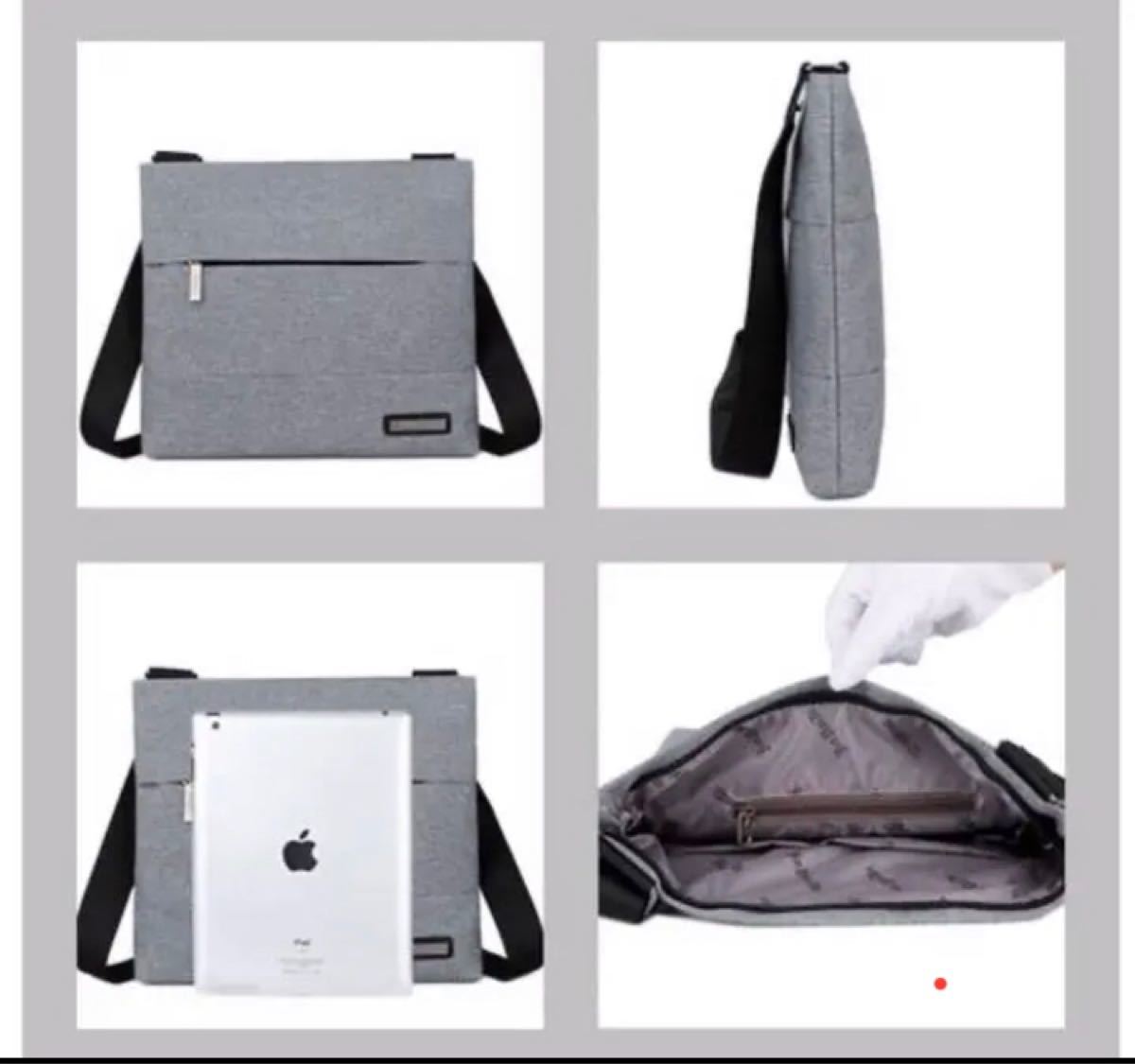 ショルダーバッグ　メンズバッグ　メッセンジャーバッグ　ブラック  iPad  ボディーバッグ　黒　ビジネスバッグ 斜め掛けバッグ
