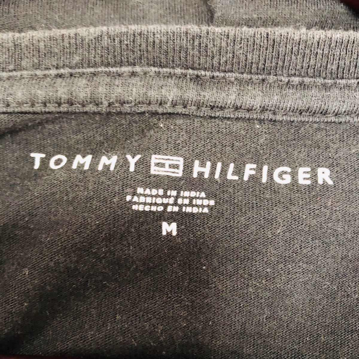 TOMMY HILFIGER トミーヒルフィガー　メンズ半袖Tシャツ ブラックポケットTシャツ 半袖 Mサイズ ヴィンテージ 黒