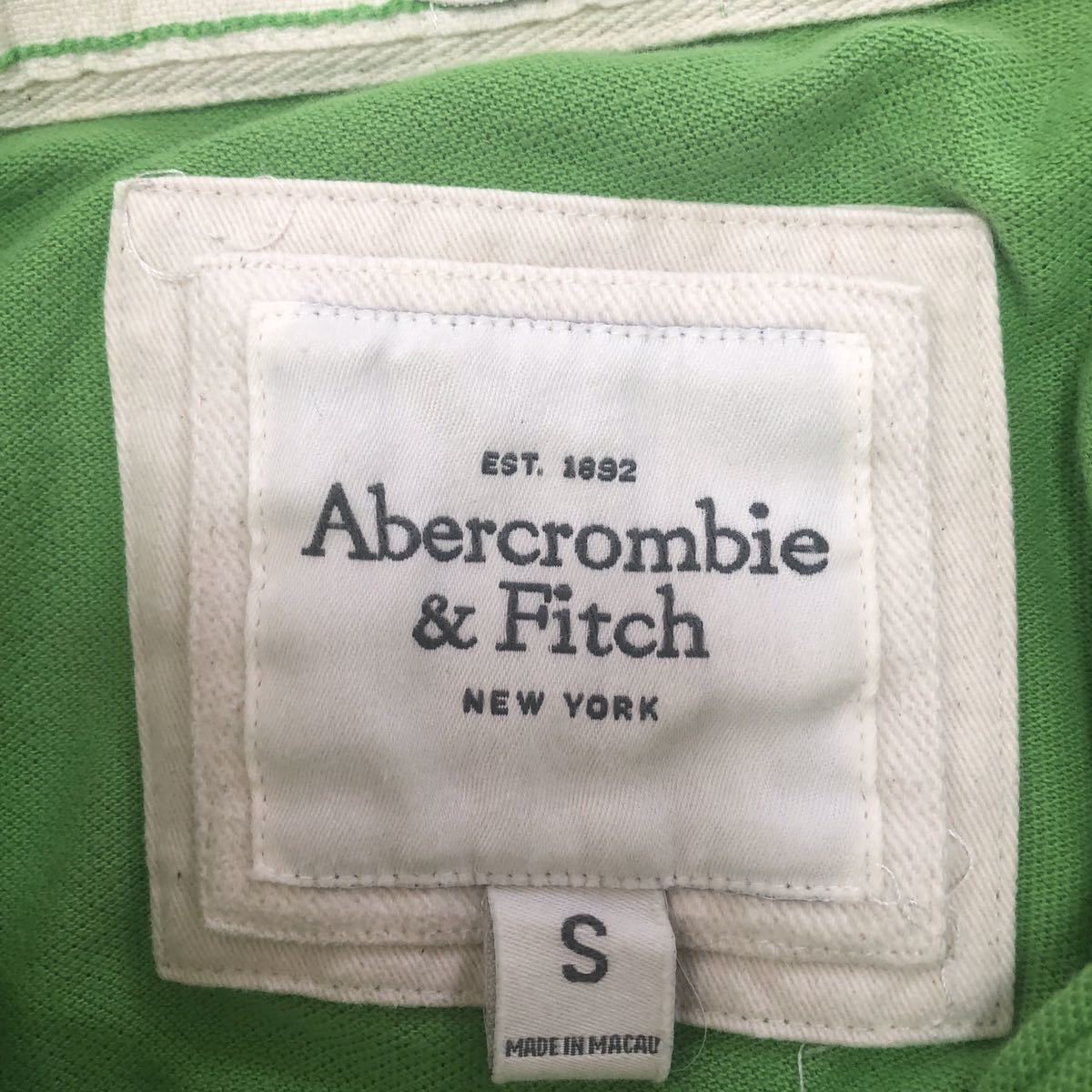 Abercrombie & Fitch アバクロンビーアンドフィッチ　メンズ半袖ポロシャツ ライトグリーン Sサイズ スポーツ アウトドア　インポート 緑_画像3