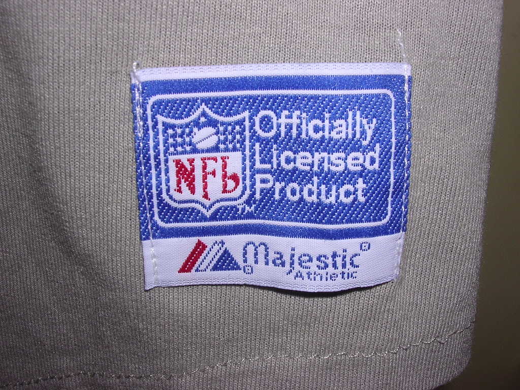 80s 90s USA製 Majestic NFL Los Angeles Raiders ベースボールシャツ M グレー vintage old レイダース Oakland Raiders_画像7