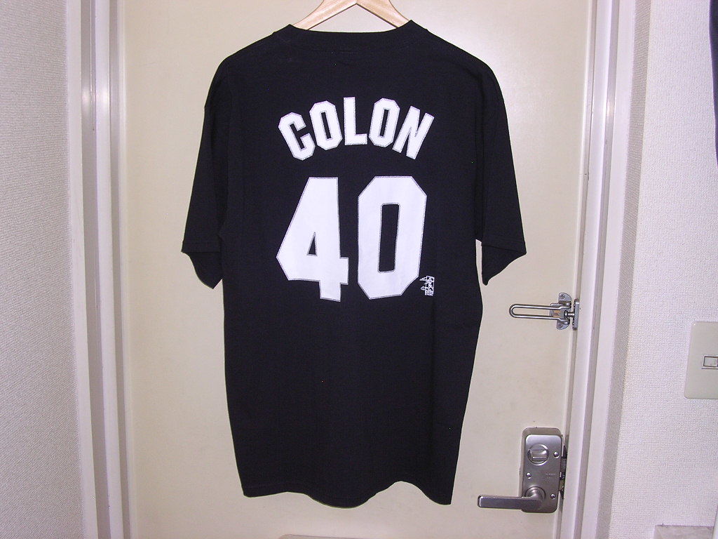 美品 00s Majestic MLB Chicago White Sox #40 COLON Tシャツ L 黒 vintage old ホワイトソックス ナンバリング_画像2
