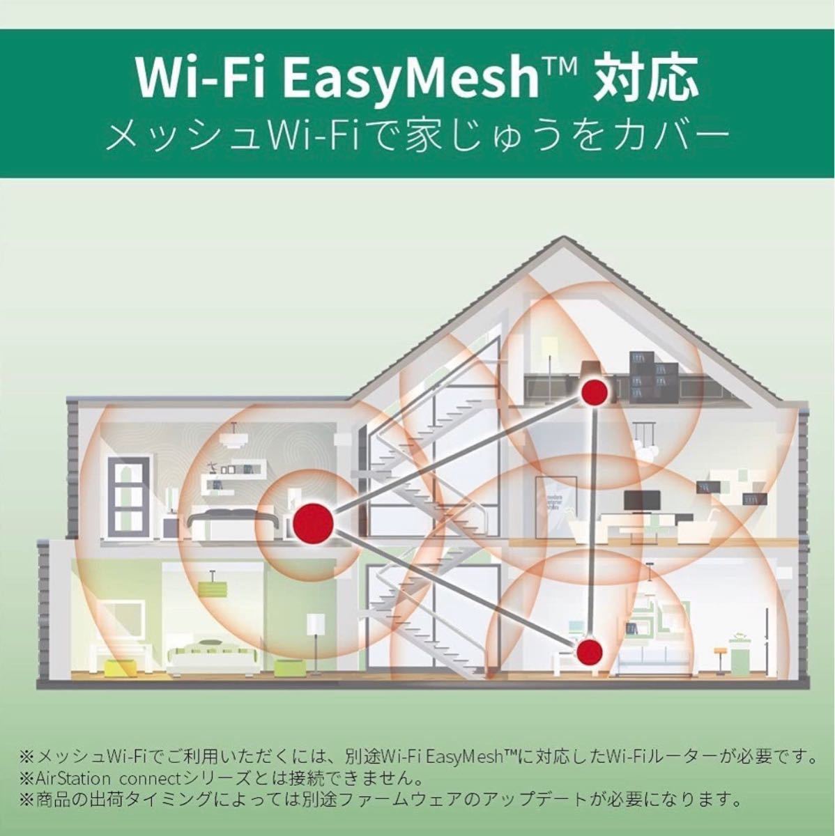 WiFi 無線LAN 中継機 Wi-Fi6 11ax / 11ac 1201+573Mbps ハイパワーWEX-1800AX4EA