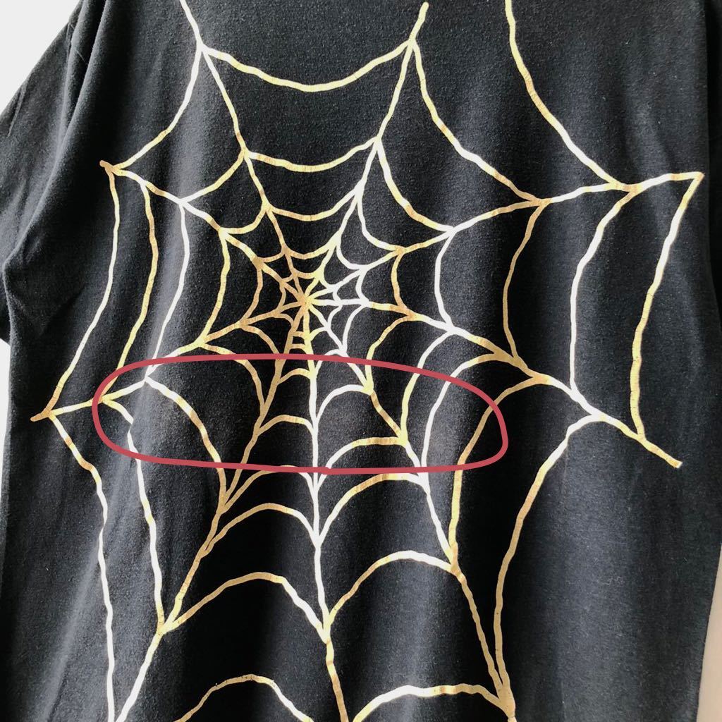 80s 90s スパイダーウェブ Tシャツ ブラック USA製 ビンテージ 80年代 90年代 spiderweb 蜘蛛の巣 クモの巣 黒 オリジナル  ヴィンテージ