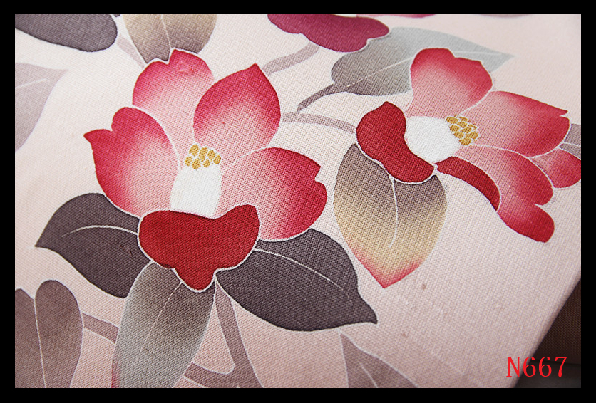 [N667] west . excellent article hand .... dyeing . flower writing sama .. color light Sakura high class fine art silk Nagoya obi as good as new * inspection *. kimono double-woven obi Nagoya obi obi shime 