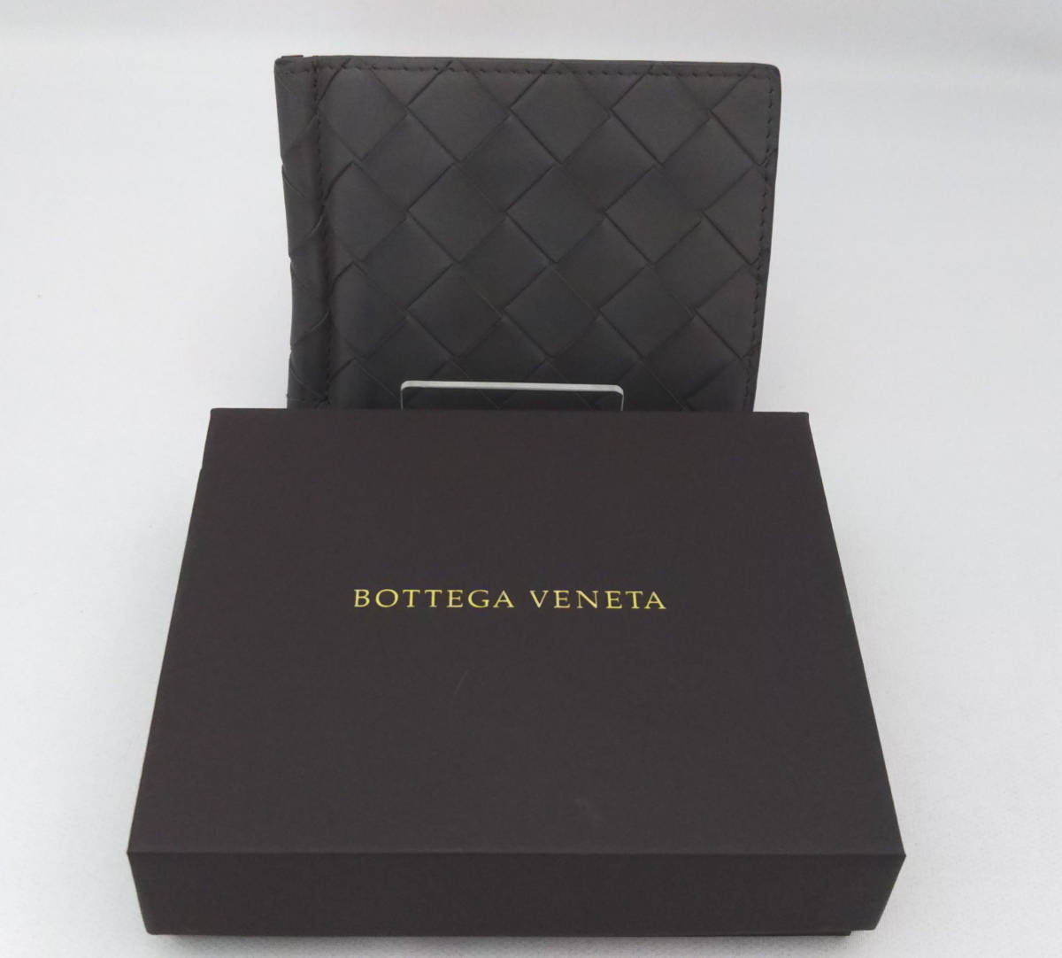 BOTTEGA VENETA イントレチャート P01367638N マネークリップ ダークグレー 財布 二つ折り ボッテガ・ヴェネタ _画像8