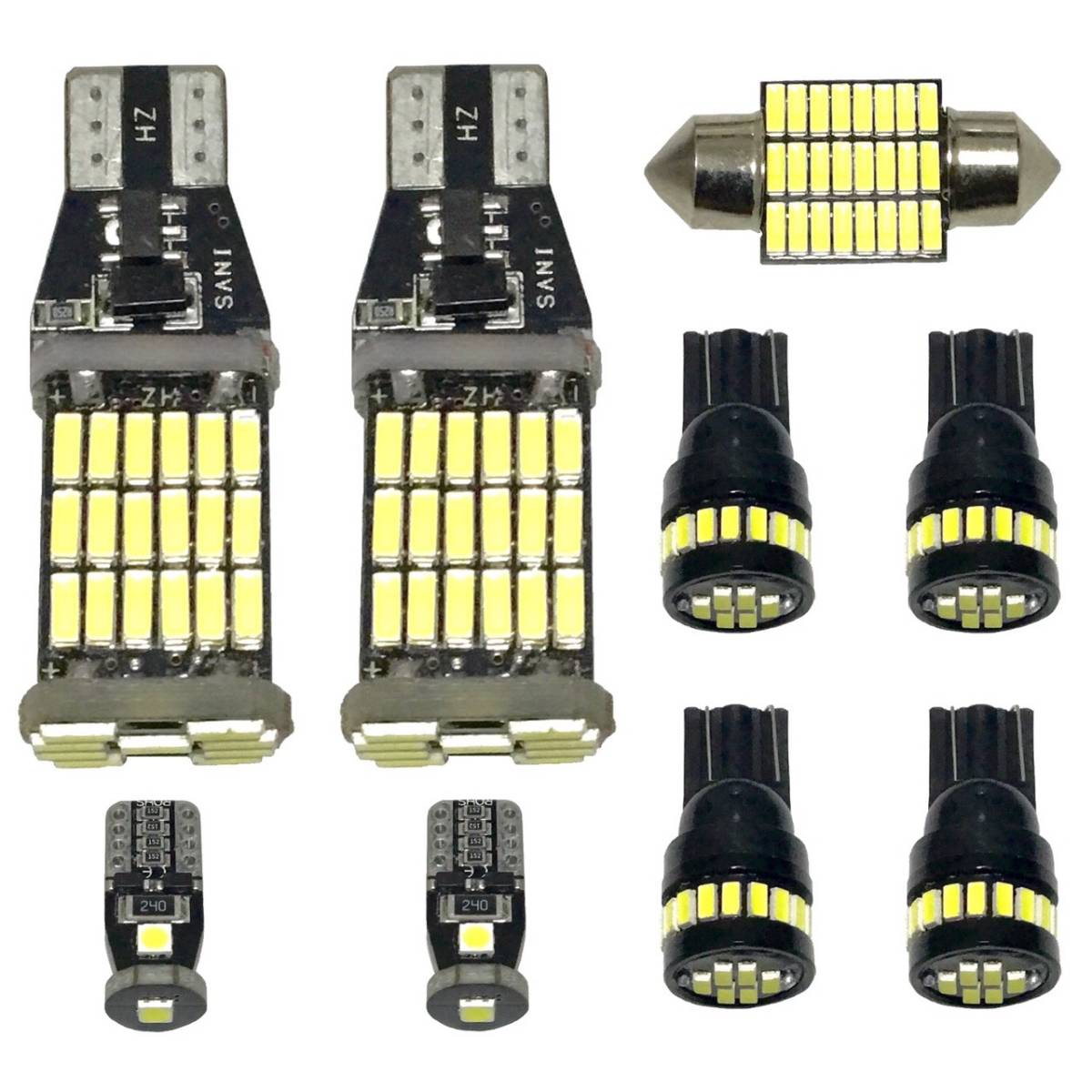 LA700/710S ウェイク SA 前期 超豪華版 適合パーツ ルームランプ ナンバー灯 バックランプ T10 LED ウェッジ球 ホワイト ダイハツ