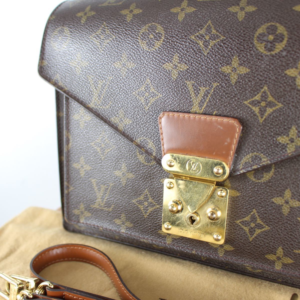 LOUIS VUITTON M51185 SR1101ルイヴィトンモンソーモノグラム柄2wayショルダーバッグ（ベタ無し）_画像2