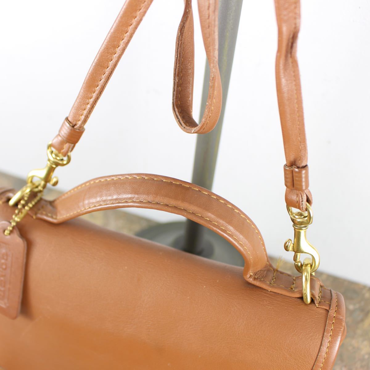 OLD COACH TURN LOCK LEATHER 2WAY SHOULDER BAG MADE IN USA/オールドコーチターンロックレザー2wayショルダーバッグ