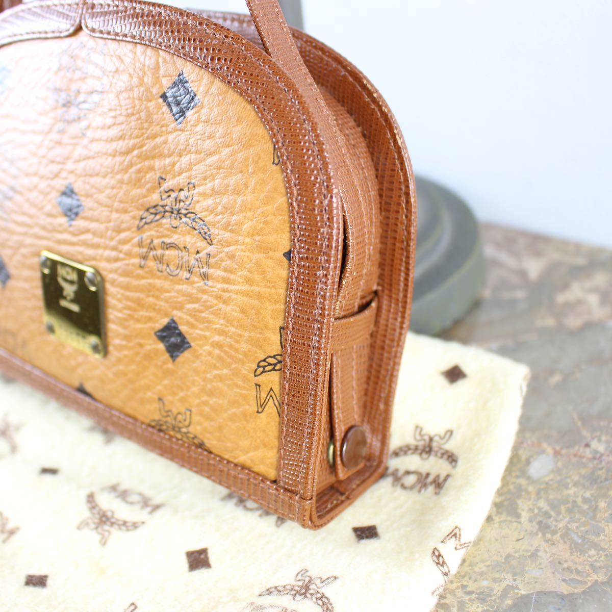 MCM LEATHER LOGO LEATHER SHOULDER BAG MADE IN WEST GERMANY
