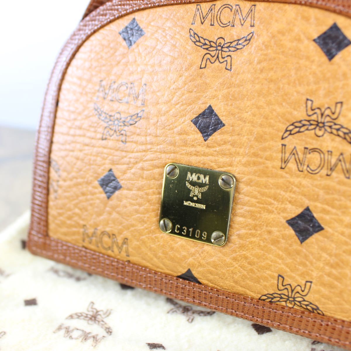 MCM LEATHER LOGO LEATHER SHOULDER BAG MADE IN WEST GERMANY
