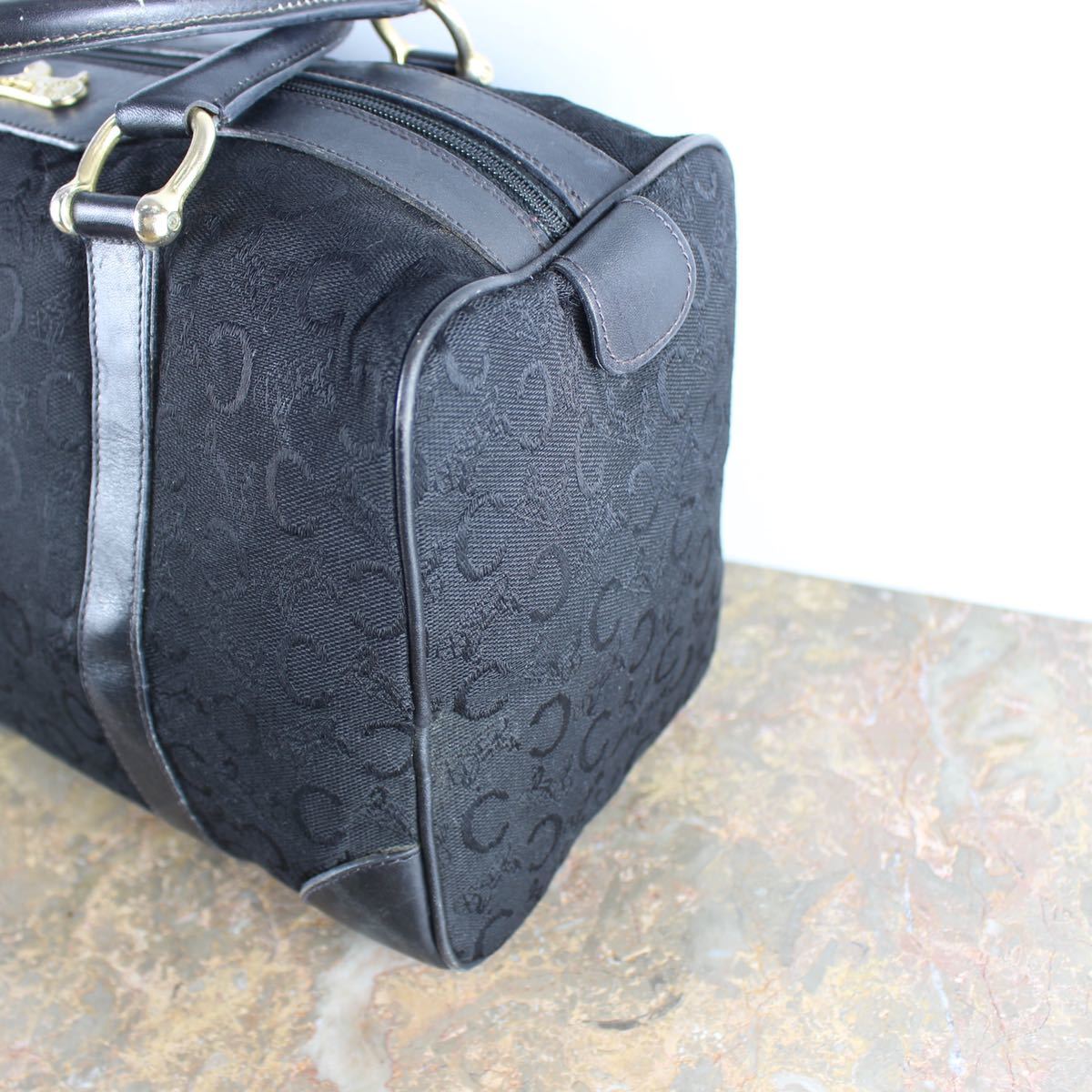 OLD CELINE CARRIAGE LOGO MACADAM PATTERNED BOSTON BAG MADE IN ITALY/オールドセリーヌ馬車ロゴマカダム柄ボストンバッグ