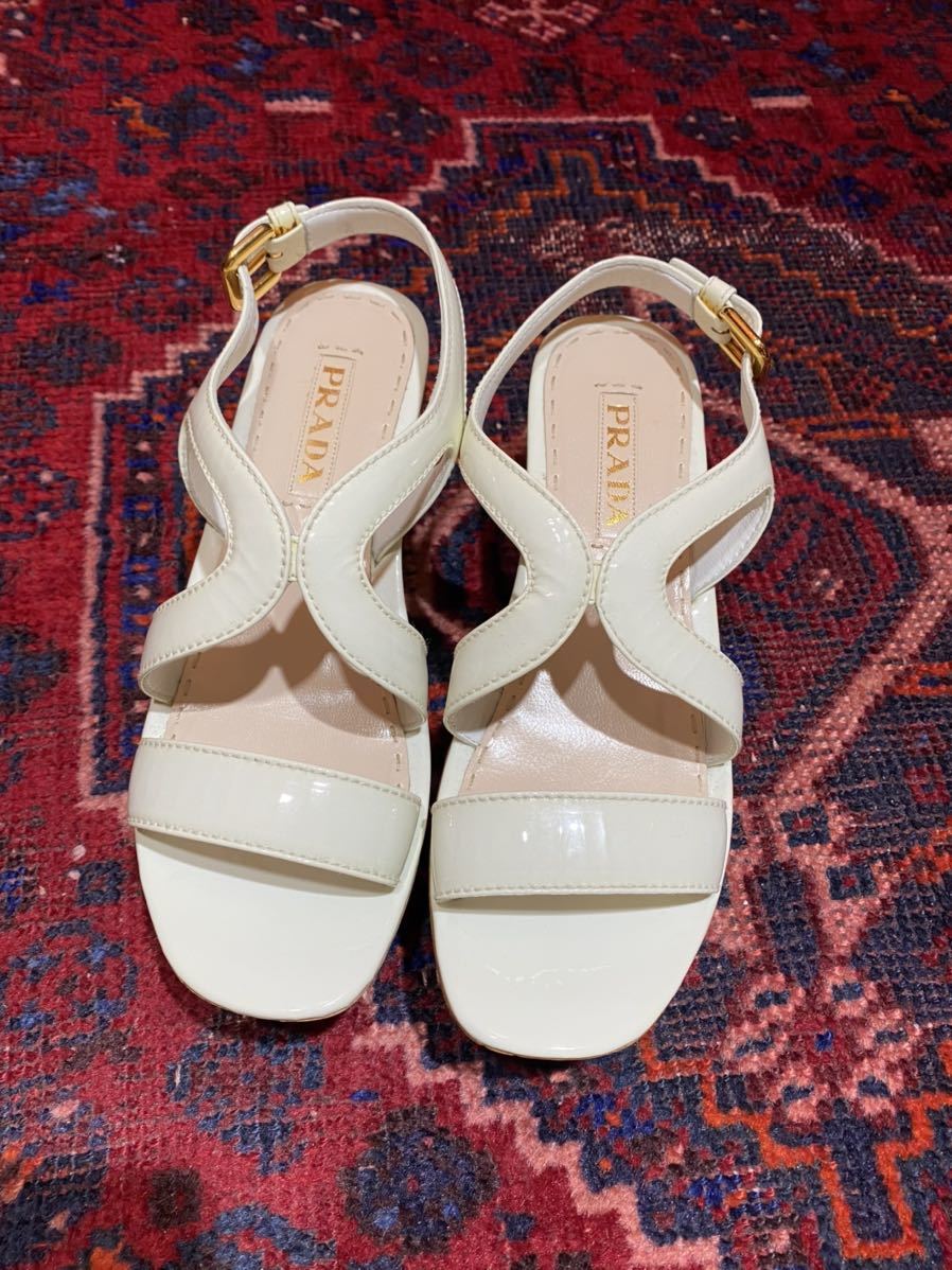 PRADA LEATHER PLATFORM SANDALS MADE IN ITALY/プラダレザープラットフォームサンダル