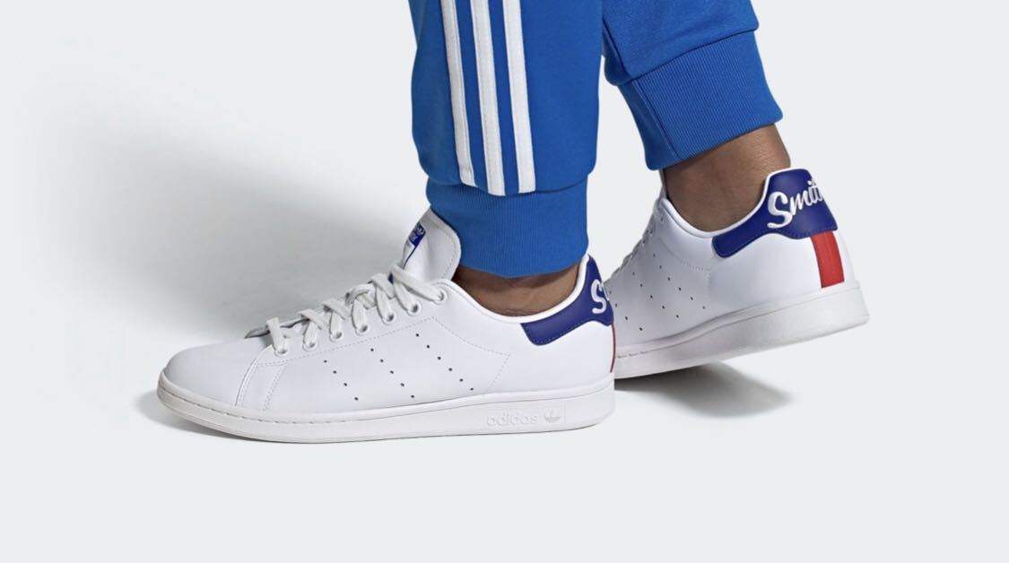 【新品】adidas stan smith アディダス スタンスミス メンズ レディース スニーカー ホワイト ブルー レッド 白 青 赤 EG8356 24.0_画像6