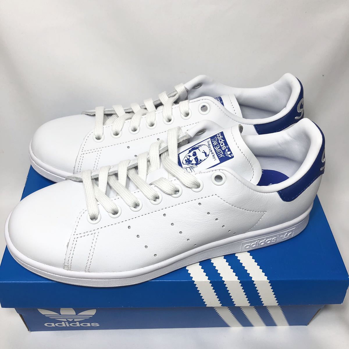 【新品】adidas stan smith アディダス スタンスミス メンズ レディース スニーカー ホワイト ブルー レッド 白 青 赤 EG8356 24.0_画像2