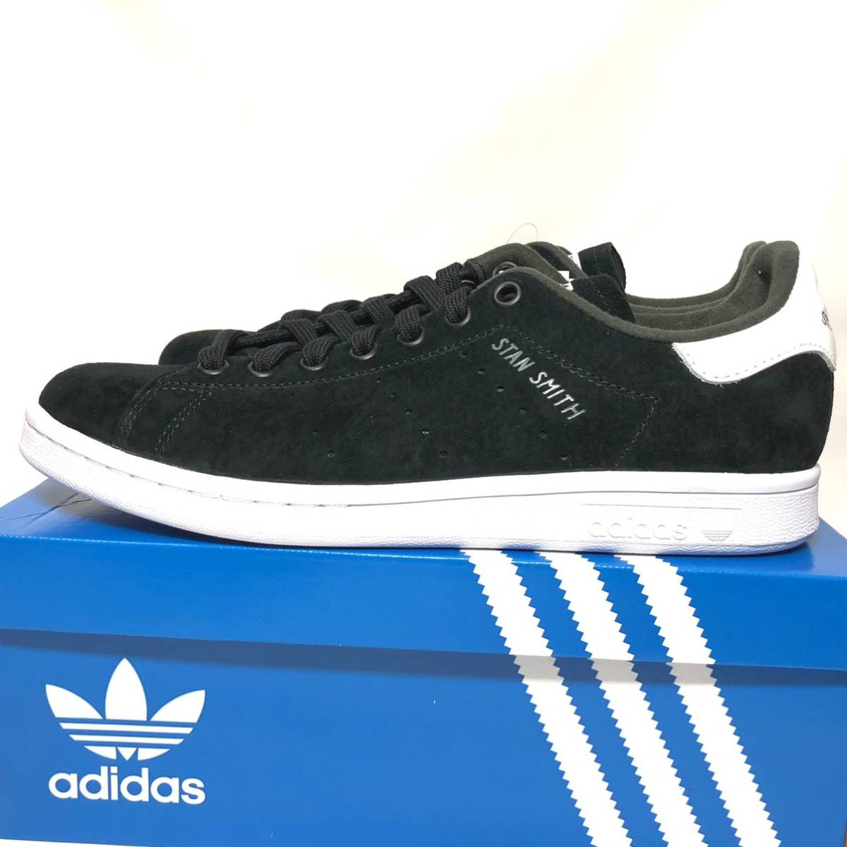 【新品】adidas STAN SMITH アディダス スタンスミス メンズ レディース スニーカー スエード ブラック 黒 ホワイト 白 FZ0019 25.0_画像5