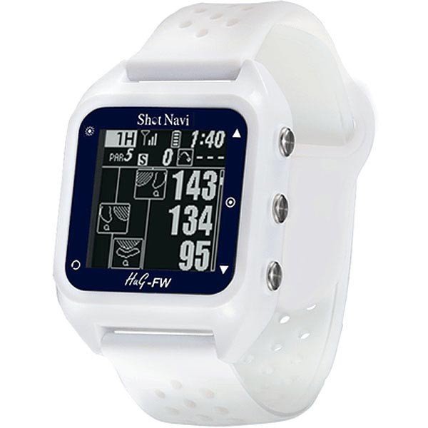 送料無料 【送料無料（一部地域を除く）】 ショットナビ 販売実績No.1 腕時計型GPSゴルフナビ HuG-FW ホワイト 新品 shotnavi