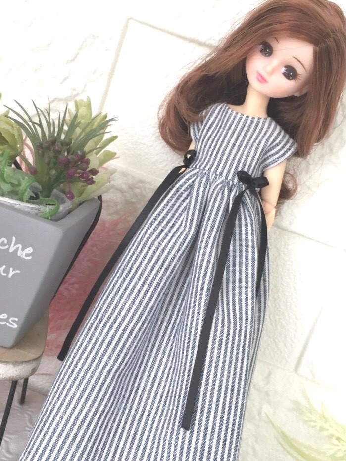 リカちゃん ハンドメイド服 アウトフィット ブライス ストライプ リカちゃん ハンドメイド服 アウトフィット ブライス ストライプ