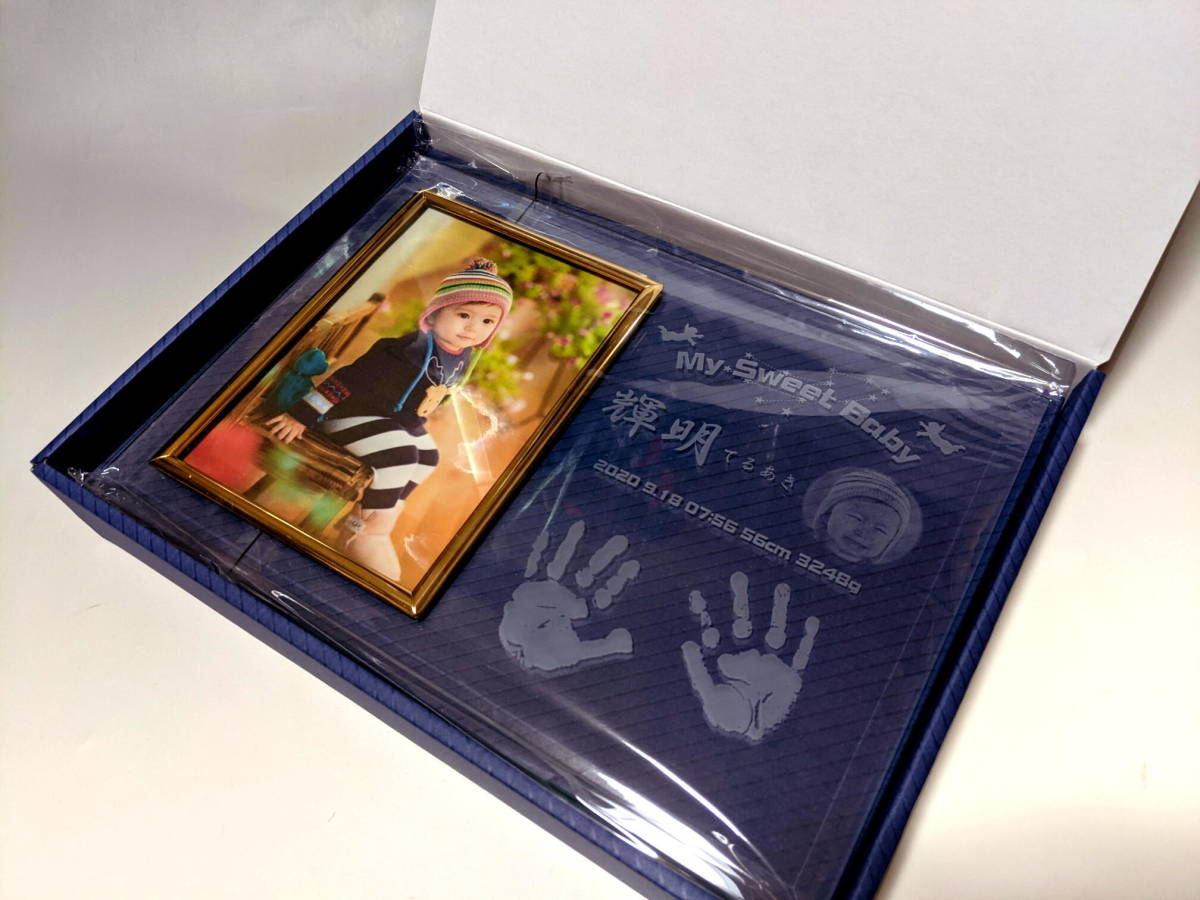 <2L version *3 piece set * free shipping > baby. hand-print ( foot-print )& star seat. etching photo frame 