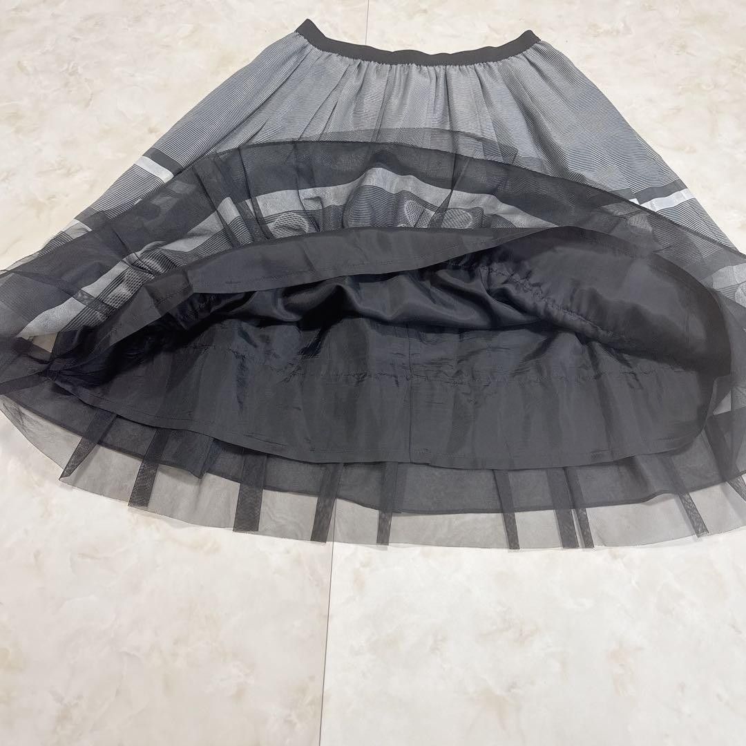 エムズグレィシーチュールスカート38サイズ 美品 M'S GRACY デイジーモチーフ ひざ丈チュールスカート 38 エムズ