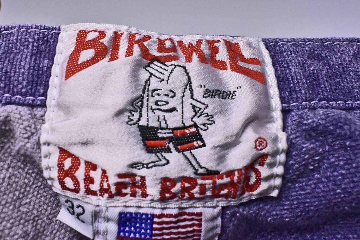 バードウェル ★ BIRDWELL ★ 3色の配色が面白いデザイン ★ ハーフパンツ ★ サイズ32 ★ MADE IN U.S.A. ★ コットン ★ 中古 ★ 紐傷みの画像10