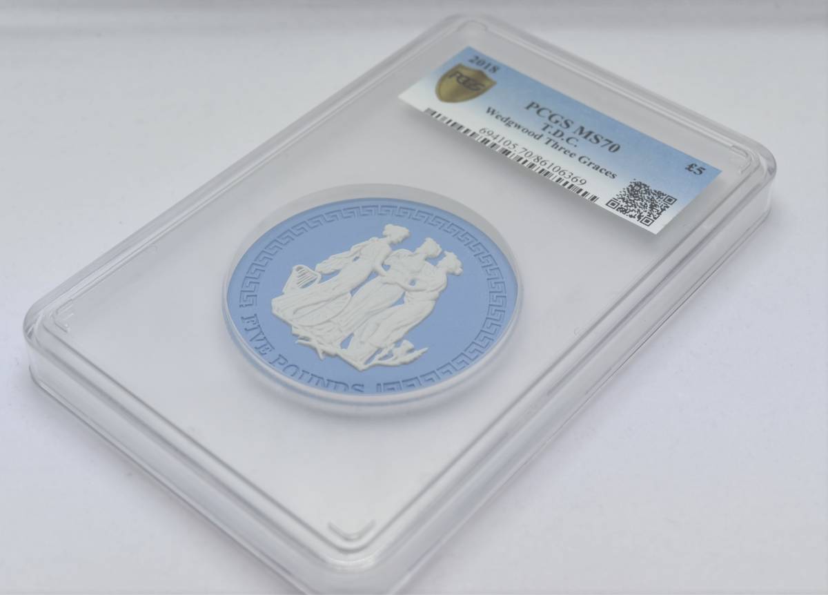 桜瑪瑙 2018 ウェッジウッド スリーグレイセス MS70 PCGS 5ポンド 陶貨