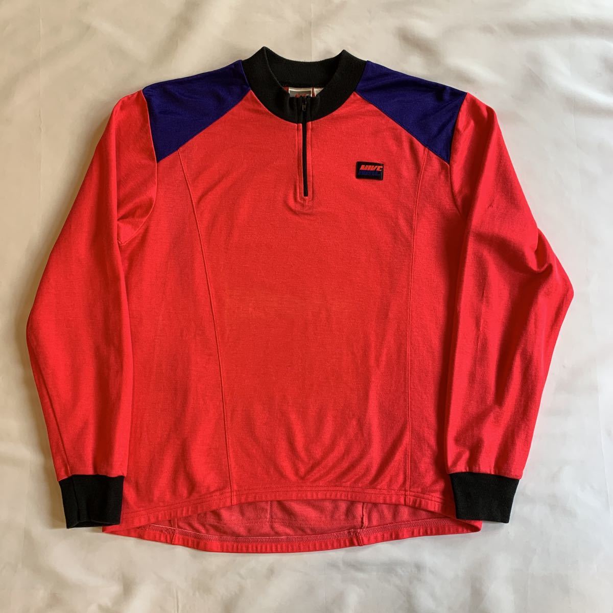 90s NIKE CYCLING SHIRT HALFZIP ナイキ サイクリングシャツ ハーフジップ 長袖Tシャツ 90年代 銀タグ ネオンカラー アメカジ 80s 送料無料_画像2