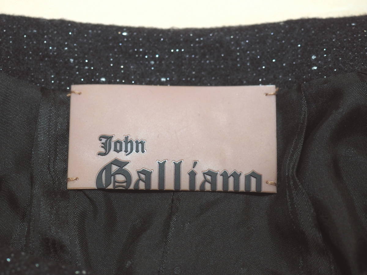 美品 John Galliano ジョンガリアーノ カシミア混ショート丈ジャケット42黒_画像3