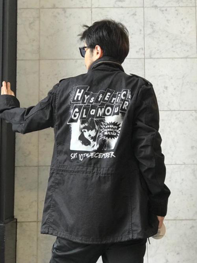 美品43,780円 HYSTERIC GLAMOUR ヒステリックグラマーLIVE AT HYSTERIC M65 M-65 ミリタリー ロック ブラック Sサイズ_画像2